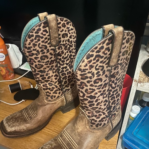 Ariat circuit savanna leopard square toed western boots 8.5B - Picture 6 of 6